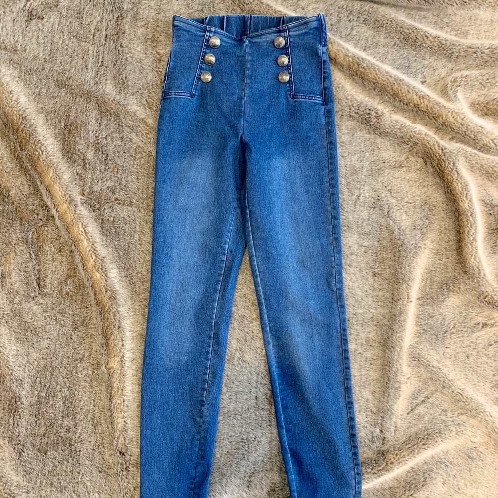Trouser Style Pull on Jeans (small)